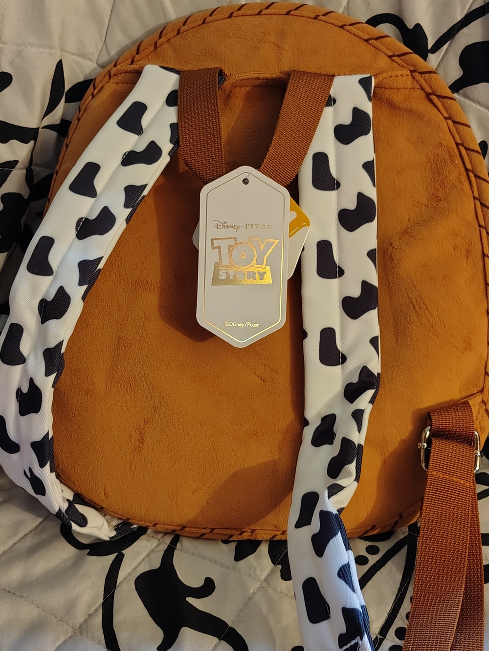 Disney Pixar Toy Story Jessie-Inspired Orange Backpack with Cowhide Straps